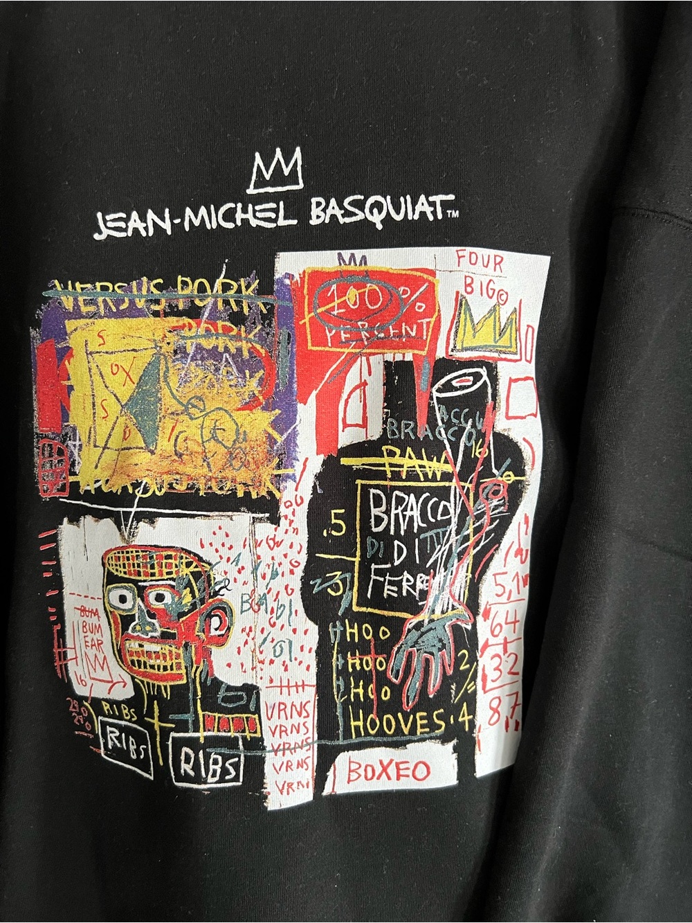 Jean-Michael Basquiat Cotton On Black Crewneck Sweatshirt with Graphic Size XL